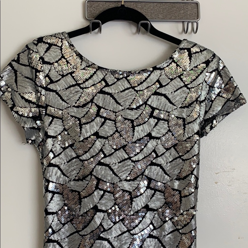 Sequin Silver Gown - image 2